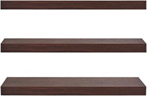 kiera grace kieragrace kg maine floating shelves-dark walnut 24″, set of 3 wall organization