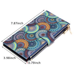 KUKOO Wallets for Women RFID Blocking Large Capacity Slim Bifold Multi Card Case Organizer with Zipper Pocket Gift Box