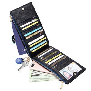 KUKOO Wallets for Women RFID Blocking Large Capacity Slim Bifold Multi Card Case Organizer with Zipper Pocket Gift Box