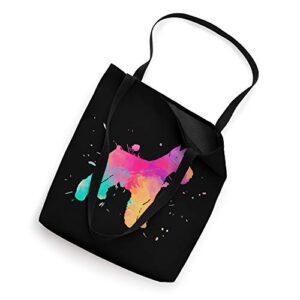 Colorful Miniature Schnauzer Dog Mom Watercolor Black Tote Bag