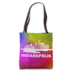 colorful indianapolis cityscape souvenir – indianapolis tote bag