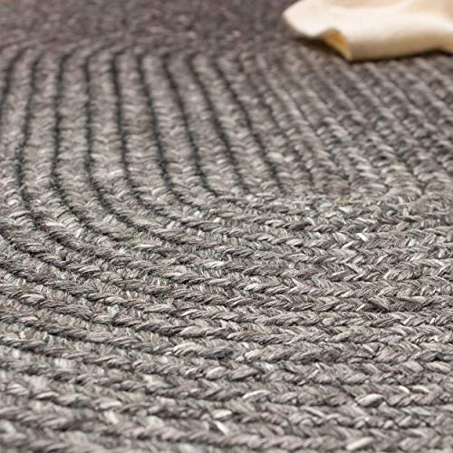 Indoor Outdoor Braided Rug Kitchen Reversible Washable Area Rug, 2' x 3' Gray Mix
