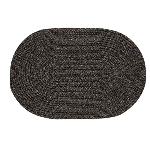 Indoor Outdoor Braided Rug Kitchen Reversible Washable Area Rug, 2' x 3' Gray Mix