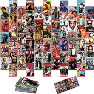 60 pcs print hip hop/rap wall collage kit | music posters for room aesthetic | unique retro magazines album covers printed photos | aesthetic poster | rapper posters