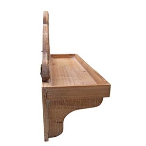 VIP Home & Garden Floating Shelf, Wall Mounted, Wood Shelf Accented with a Wood Scroll, Farmhouse Décor, 23.5 Inches