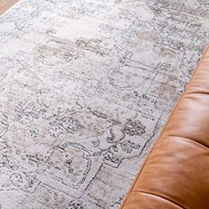 Rugs.com Oregon Collection Rug – 7' x 10' Ivory Low-Pile Rug Perfect for Living Rooms, Large Dining Rooms, Open Floorplans