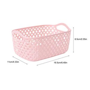 Hemoton 5PCS Sundries Organizer Plastic Storage Basket Storage Bin Cloth Storage for Home Container(Pink)