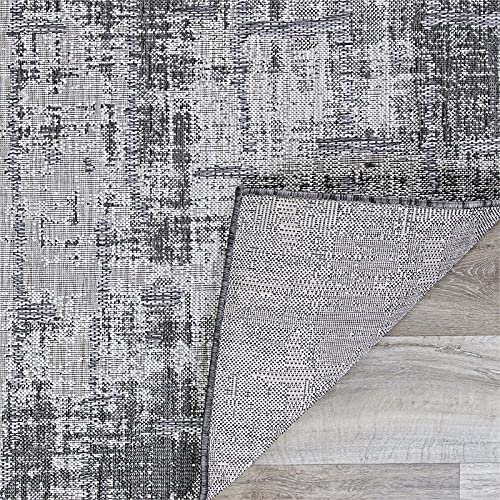 Couristan Charm Tiverton Anthracite-Light Gray Indoor/Outdoor Area Rug, 5'3" x 7'6"