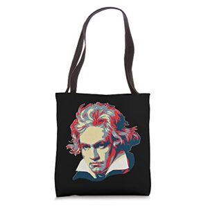 beethoven composer art tote bag