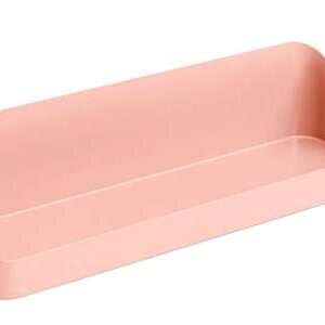 Poppin Wall Shelf - Blush. Removable Adhesive Strips, Magnets and Screws Included. Three Mounting Options and Weight Capacities. Durable Plastic Polystyrene.