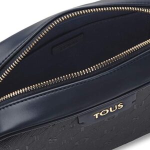 TOUS Navy Blue Synthetic Leather Crossbody Bag for Women, 7x23x16 cm, Script Collection