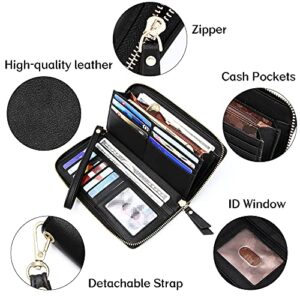 GEEAD Wallets for Women Large Capacity PU Leather Credit Card Holder Clutch Wristlet Wallet