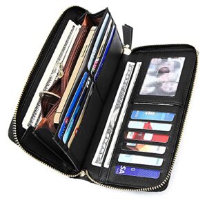 GEEAD Wallets for Women Large Capacity PU Leather Credit Card Holder Clutch Wristlet Wallet