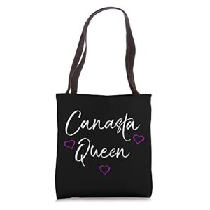 canasta queen card game tote bag