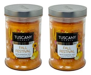 tuscany candle 18oz scented candle, fall festival 2-pack