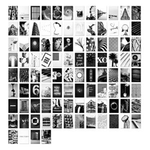 gsm brands wall collage kit black and white aesthetic pictures set of 100 4×6 inch individual photos for teen college dorm room