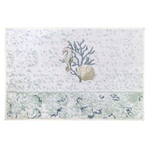 avanti linens – bath mat, cotton bathroom rug, sea inspired home decor (coastal terrazo collection)