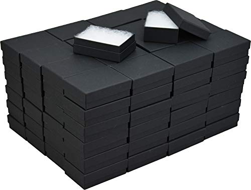 JPB Matte Black Cotton Filled Jewelry Box #32 (Case of 100) 3.125 inches x 2.125 inches…