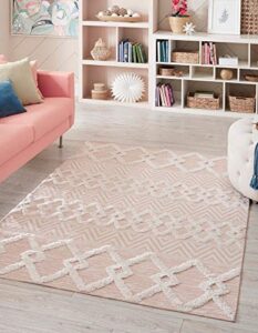 rugs.com sabrina soto casa collection rug – pink high rug perfect for bedrooms,dining rooms,living rooms,5′ 3 x 8′