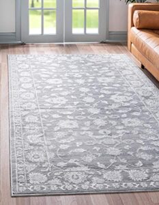rugs.com boston collection rug – 3′ x 5′ gray low-pile rug perfect for living rooms, large dining rooms, open floorplans