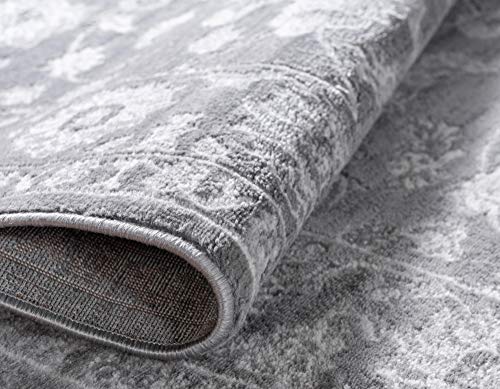 Rugs.com Boston Collection Rug – 3' x 5' Gray Low-Pile Rug Perfect for Living Rooms, Large Dining Rooms, Open Floorplans