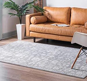 Rugs.com Boston Collection Rug – 3' x 5' Gray Low-Pile Rug Perfect for Living Rooms, Large Dining Rooms, Open Floorplans