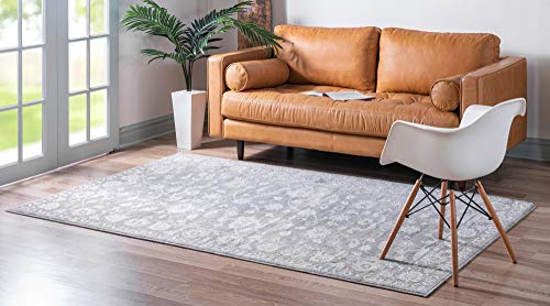 Rugs.com Boston Collection Rug – 3' x 5' Gray Low-Pile Rug Perfect for Living Rooms, Large Dining Rooms, Open Floorplans