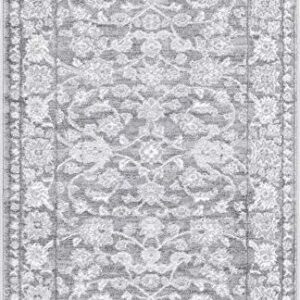 Rugs.com Boston Collection Rug – 3' x 5' Gray Low-Pile Rug Perfect for Living Rooms, Large Dining Rooms, Open Floorplans