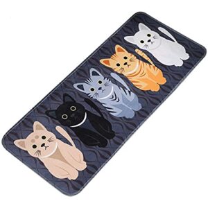 BESUFY Bedroom Rugs,Modern Soft Fluffy Bedroom Carpets for Winter Indoor Christmas Decor Cartoon Cats Print Bathroom Kitchen Carpet Doormat Floor Mat Rug Home Decor - Black 40x60cm