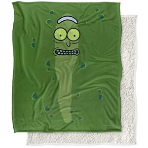 rick and morty blanket, 50″x60″, pickle rick silky touch sherpa back super soft throw blanket