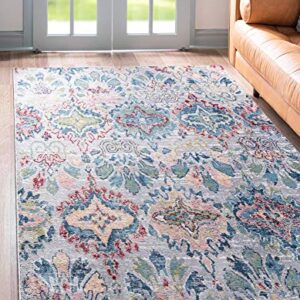 Rugs.com Charleston Collection Rug – 4' x 6' Multi Low-Pile Rug Perfect for Living Rooms, Large Dining Rooms, Open Floorplans