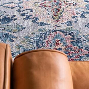 Rugs.com Charleston Collection Rug – 4' x 6' Multi Low-Pile Rug Perfect for Living Rooms, Large Dining Rooms, Open Floorplans