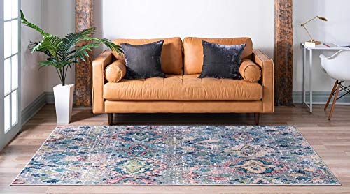 Rugs.com Charleston Collection Rug – 4' x 6' Multi Low-Pile Rug Perfect for Living Rooms, Large Dining Rooms, Open Floorplans