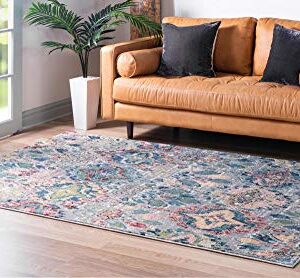 Rugs.com Charleston Collection Rug – 4' x 6' Multi Low-Pile Rug Perfect for Living Rooms, Large Dining Rooms, Open Floorplans