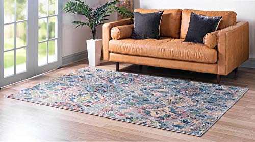 Rugs.com Charleston Collection Rug – 4' x 6' Multi Low-Pile Rug Perfect for Living Rooms, Large Dining Rooms, Open Floorplans