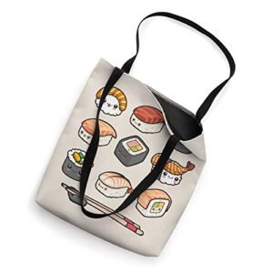 Happy Sushi Anime Kawaii Set Japanese Food Lover Otaku Manga Tote Bag