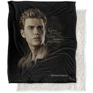 vampire diaries blanket, 50″x60″, forever silky touch sherpa back super soft throw blanket