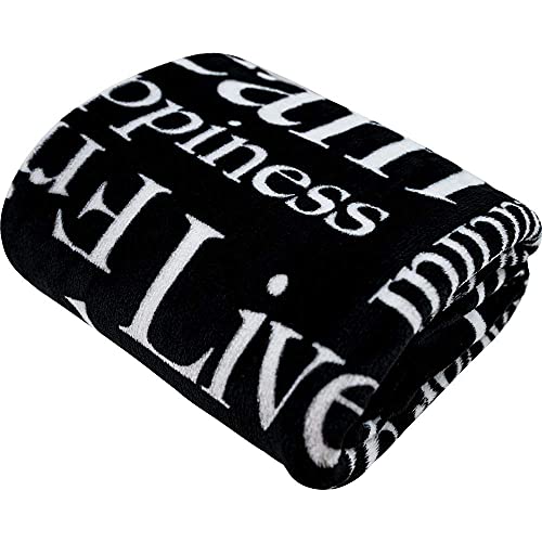 Inspiring Messages (Black) Super Plush Blanket - 50x60 Soft Throw Blanket - Perfect for Cuddle Season & Holiday Gifts!