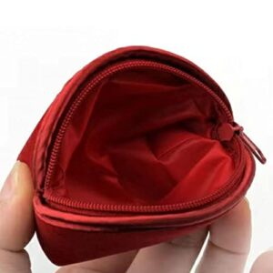 SUKPSY 6 Pcs Velvet Jewelry Bags with Zipper Gift Bags Purse Pouches Shell Shape Jewelry Organizer Box for Jewelry,Gift,Wedding Party,Christmas,Small Craft (Dark Red)