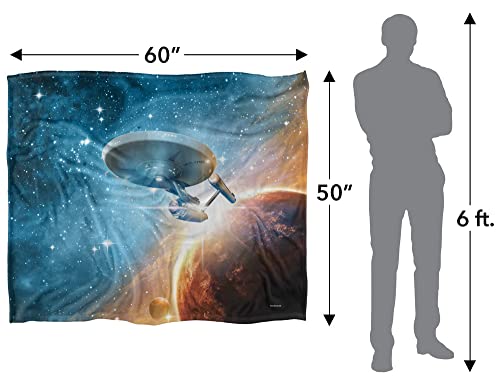 Star Trek Blanket, 50"x60", Final Frontier Silky Touch Sherpa Back Super Soft Throw Blanket