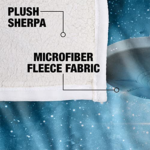 Star Trek Blanket, 50"x60", Final Frontier Silky Touch Sherpa Back Super Soft Throw Blanket