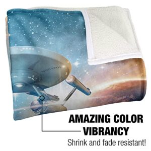 Star Trek Blanket, 50"x60", Final Frontier Silky Touch Sherpa Back Super Soft Throw Blanket