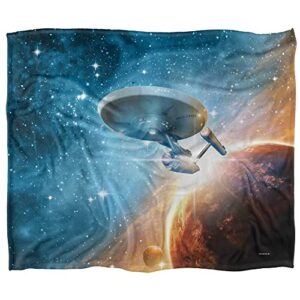 Star Trek Blanket, 50"x60", Final Frontier Silky Touch Sherpa Back Super Soft Throw Blanket