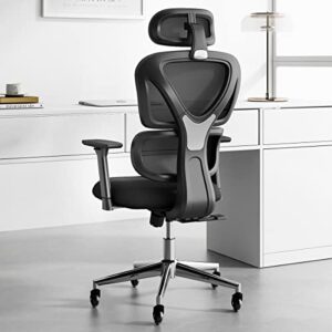 sytas ergonomic home office chair, desk chair with lumbar support, 3d armrest and adjustable headrest, ergonomic computer chair high back