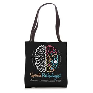 brain of a speech pathologist speech language therapy tote bag