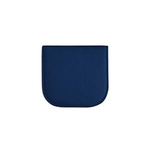 poketo dome wallet, blue saffiano vegan leather, 6 card slots, 4″ x 3.75″