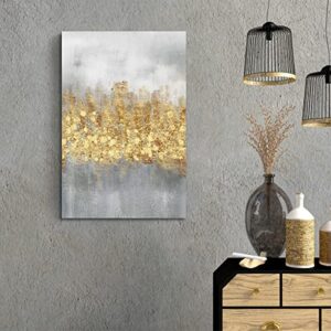 Modern Abstract Wall Art Grey and Yellow Room Decor 3 Pcs Neutral Canvas Print with Light Industrial Style Artwork Pictures for Office Home Living Room Bedroom Men Gift 16"x 24"