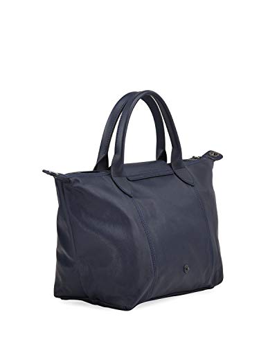 Longchamp 'Small Cuir Leather Top Handle Tote Shoulder Bag, Navy