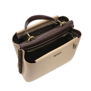 CHALA Charming Satchel with Adjustable Strap - Daisy - Taupe