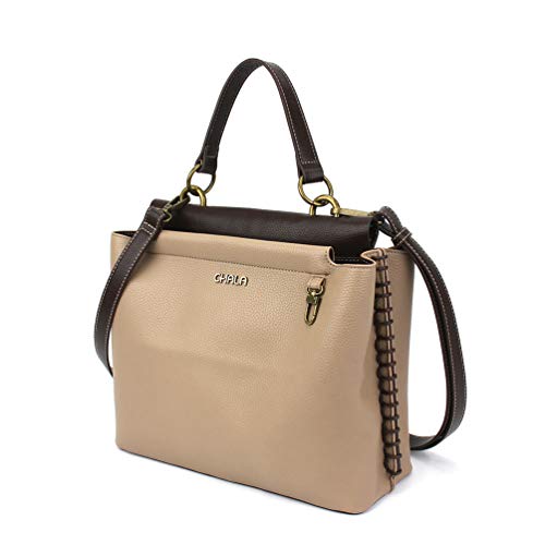 CHALA Charming Satchel with Adjustable Strap - Daisy - Taupe